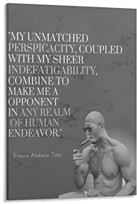 JITENG Andrew Tate inspirierendes Zitat Poster Leinwand Wandkunst Drucke Poster Foto Bild Malerei Poster Raumdekoration 60 x 90 cm