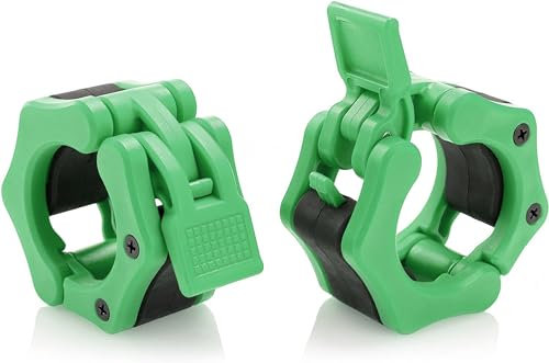 HACUBA FITNESS Olympische Langhantel-Klemmen, Schnellspanner, Gewichtsclips für 5,1 cm Langhantel, Grün