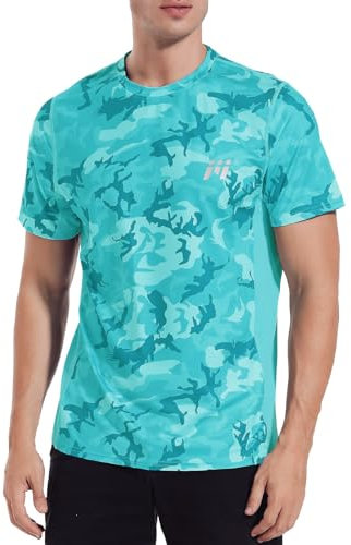 MEETWEE Rash Guard Hombre, Camisa Manga Corta Camiseta UV Camisetas Deporte Técnicas Deportiva T-Shirt de Protección Solar UPF50+ para fútbol Atletismo Correr o Montañismo Surf