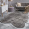 TT Home Wohnzimmer Teppich Unifarben Flauschig Modern Kunstfell Kurzflor, Farbe: Anthrazit, Größe:140x200 cm Fell-Form