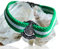 Pulsera Bandera Andalucía para Hombre y Mujer | Brazalete Elástico. Medallas de la Virgen del Rocío. Joyería Rociera fabricada en España. Regalos Originales (Guadiamar)