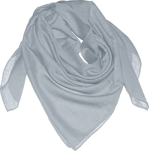 Harrys-Collection Unisex Bandana Uni Farben 100% Baumwolle! 52 X 52 cm, Farbe:hellgrau
