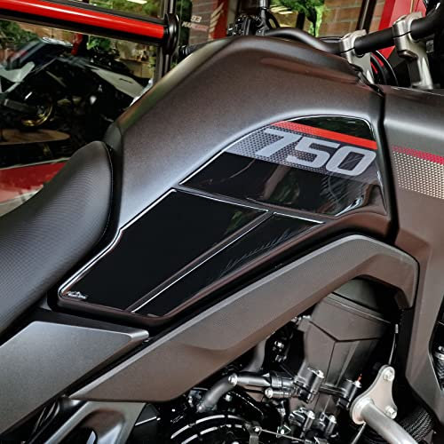 Resin Bike Adesivi Moto Compatibile con Honda Transalp XL 750 2023-2024. Protezione Moto Laterali Serbatoio da Urti e Graffi. Coppia di Adesivi 3D Resinati Neutro Metallizzato