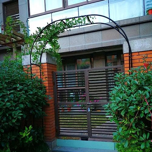 SEVSO Outdoor Metal Garden Arch Heavy Duty Rose Arbor Climbing Plants Support Archway Large Wedding Arches 140Cm 180Cm 240Cm 120Cm Wide,Black,W1.8M*H2.2M