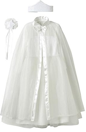 VERTBAUDET Déguisement de princesse avec cape, baguette et couronne blanc 5/7A