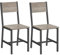 VASAGLE Esszimmerstühle, Küchenstühle, 2er Set, Metallrahmen, für Esszimmer, Wohnzimmer, Küche, Greige meliert-mattgrau LDC092G01