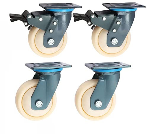 Castor Wheels Swivel 1000kg-1200kg Heavy Duty Castor Wheels 4'' 5'' 6'' Industrial Casters Plate castors Silent Swivel Castors for Furniture Scaffold Workbench 4 pcs