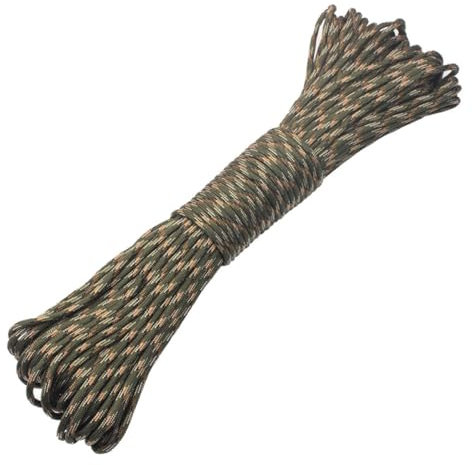 KuTi Kai 20M(64FT) Nylon Rope,Climbing Traction Tying Powerful Rope,Multi-functional Thick Tarp Hanging String for Gardening Design,Wedding,Fishing,DIY and Luggage Bundling (Forest Camouflage, 6MM)