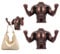 XHIPY 2 PCS Muscular Man Heavy Duty Wall Hooks, Double Prong Coat Hooks Wall Mounted for Hanging Coats，Towel，Backpack，Hat, Coffee Mug (Red copper)