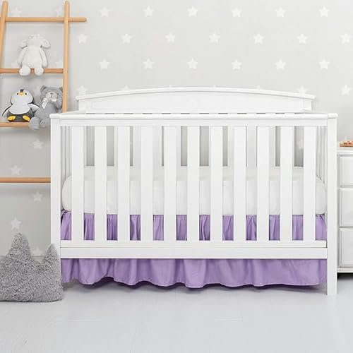 XHBYW 71 x 132 cm Himmelblauer Kinderbettrock, Staubschutz für Babybett, plissierter Kinderbettrock für Jungen und Mädchen, Bett, Kinderbett, Bettrock, Volant