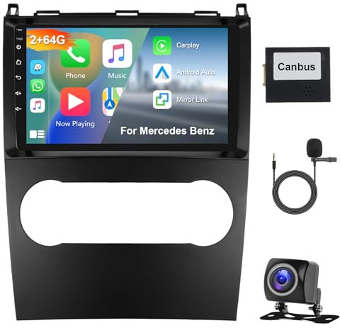 2G+64GB Android Autoradio pour Mercedes Benz B200 A B Classe W169 A160 A180 A200 A220 2008-2012 Carplay Android Auto, Hodozzy Écran Tactile 9 Pouces GPS Poste Radio 2 Din WiFi Bluetooth FM RDS Caméra