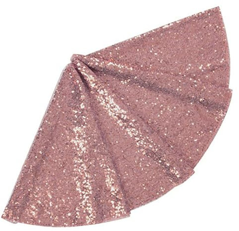 Morbuy Pailletten Weihnachtsbaumdecke, Weihnachtsbaum Rock Rund, Weihnachtsbaum Weihnachtsdeko, Champagner Gold Rund Christbaumdecke für Neujahr Party Weihnachten Deko (90cm,Rosa)