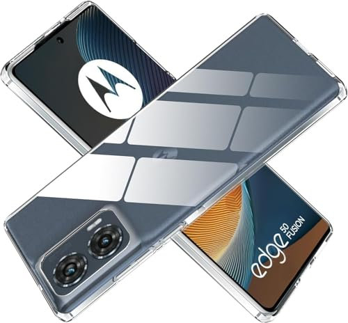 Captor Cover Trasparente per Motorola Moto Edge 50 Fusion, Custodia TPU in Silicone Flessibile Morbida e Sottile, con Bordo Rialzato per Schermo e Protezione Fotocamera