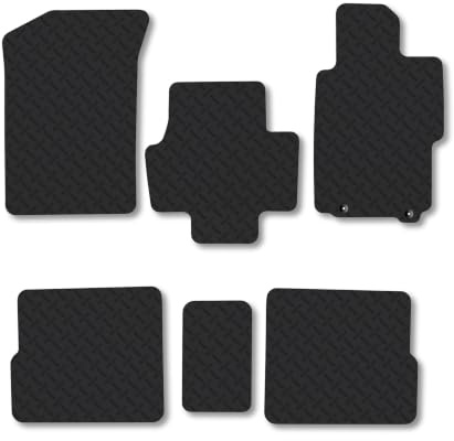 Honda FR-V (2004-2009) 5mm Rubber Car Mats | Heavy Duty Rubber Tailored Fit Floor Mats Full Coverage Durable Waterproof Accessories Easy Clean Anti Slip Made in the UK