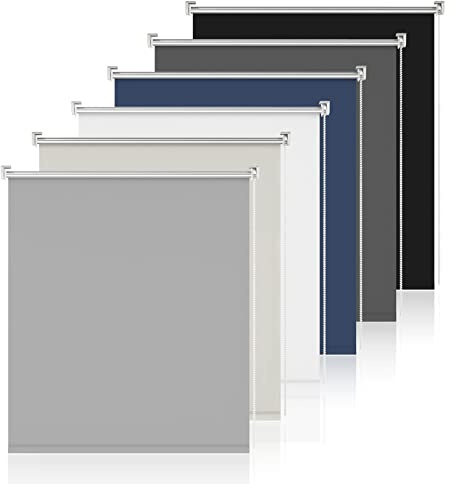 Verdunklungsrollo ohne Bohren Hellgrau B40 x H170 cm Rollos für Fenster Thermorollo Klemmrollo Verdunkelung