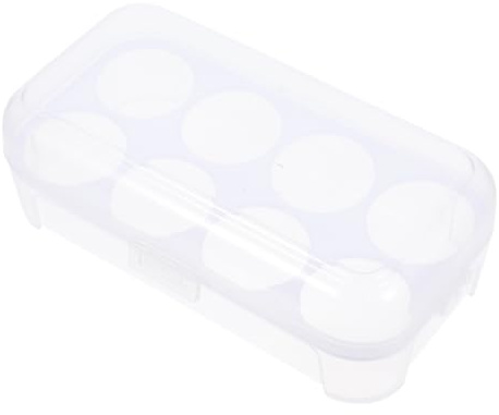 Boîte à Œufs 8 Compartiments en Pp Blanche pour Réfrigérateur | Format Portable, Boîte Transparente à Construction Solide, pour Pique-niques et Camping