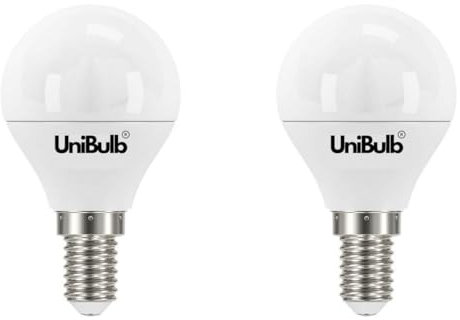 Unibulb E14 LED Light Bulb, Small Edison Screw (SES), 4.2W, 470lm, 40W Equivalent, Warm White 3000K, Golf Ball Bulb (P45), Energy Saving LED, 220-240V, Non-Dimmable, Pack of 2