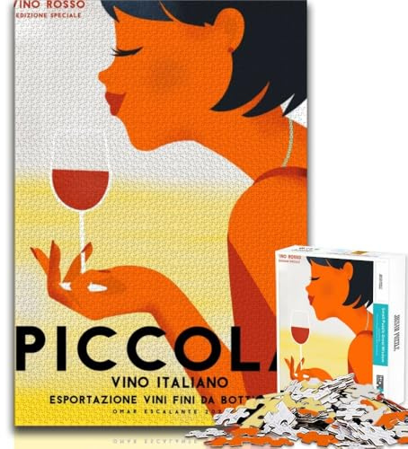 1000-teiliges Puzzle für Erwachsene und Jugendliche, Vintage-Wein aus Italien, Lernspiel, Herausforderung, Spielzeug, Geburtstagsgeschenk, Geschenke, Wandkunst (38x26cm)