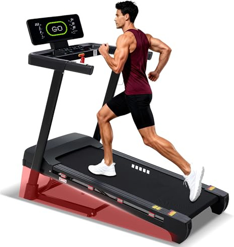 ECHANFIT Heavy Duty Treadmill for Home, 20-Level Auto Incline Treadmill 400 LB Capacity, 0.6-12 MPH, 20 Wide Deck, LED Display, Bluetooth Speaker, Foldable with App