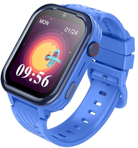Garett Smartwatch Kinder Mädchen Jungen - 1,83″ - Face Unlock - GPS GEO-Zaun Videoanruf - Essa 4G Blau