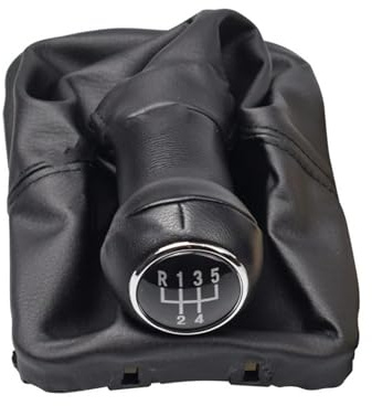 Auto Schaltknaufabdeckung Für VW Für Beetle 1998-2010 5 Geschwindigkeit Getriebe Stick Schaltknauf Leder Boot(5 Speed Black)