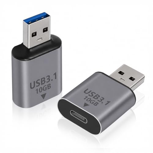 Mowpiny 2 PCS USB to USB C Adapter, 3.1 Type-C Female to A Male 10Gbps | USBC Female to USB A Male Converter Charger, OTG Fast Charging 5V/3A, for MacBook PC Laptop Samsung Galaxy S26 S25 Smartphone