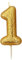Anniversary House Metallic Gold Glitter Candle, Number 1, 1st Birthday Cake Topper, 7 Centimeters, AHC90/1