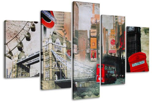 Visario 160 x 80 cm Bild auf Leinwand London 5515-SCT deutsche Marke und Lager - Die Bilder/das Wandbild/der Kunstdruck ist fertig gerahmt