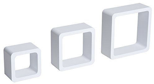 HOMCOM Wandregal Würfelregal Hängeregal 3er Set MDF Weiß