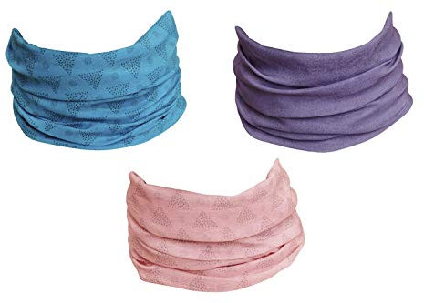 Hilltop 3x Motorrad Multifunktionstuch, Kopftuch, Halstuch, Bandana 3-er Set in ausgewählten Designs, Schlauchtuch für Damen und Herren, 3er Set:Solid color selection
