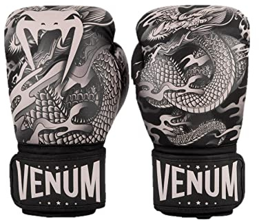Venum, Dragon's Flight Boxhandschuhe, Unisex Erwachsene, 14 Oz, Schwarz/Sand