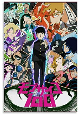 FINDEMO Mob Psycho 100 Leinwand-Kunst-Poster und Wand-Kunstdruck, modernes Familienschlafzimmerdekor, 50 x 75 cm