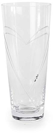 Crystal Glass Vase with Engraved Heart Detail | Large Vases for Flowers | Mother's Day Vases | Valentine Gift | Home Decoration | Table Centerpiece | M&W