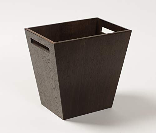 iWOODESIGN Mini poubelle de salle de bain de luxe pour la maison ou le bureau – Chêne fumé