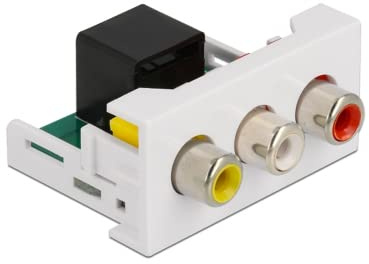 Delock Easy 45 Modul 3 x Cinch Buchse zu RJ45 Buchse 22,5 x 45 mm
