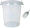 50 Litre Clear/Transparent Plastic Bin with Scoop Kitchen/Food Storage/Container/Rubbish/Waste/Animal Feed Storage (1)