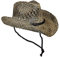 thb Richter Cowboyhut Westernhut Sommerhut Strohhut Sonnenhut Vintage Schwarz Reiten Urlaub 100%-Stroh Straw (Schwarz (Vintage))
