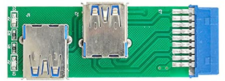 Xiwai Doble lado USB 3.0 A tipo hembra a placa base 20Pin 19 Pin caja ranura adaptador PCBA con LED