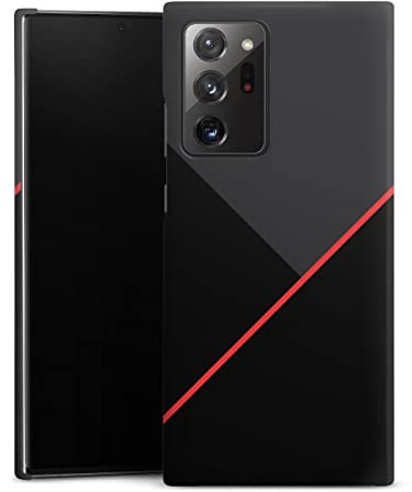 Custodia premium compatibile con Samsung Galaxy Note 20 Ultra 5G Cover per smartphone Custodia opaca Rosso Linee Nero