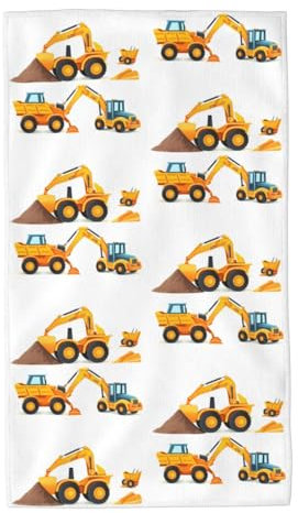 Mount Hour Jungen-Spielzeug-Bagger-Handtücher, Gesichtshandtuch, weiches Gästehandtuch, tragbar, Küche, Geschirrtücher, Waschlappen, Badezimmerdekoration, Einweihungsgeschenke, 39,9 x 69,8 cm