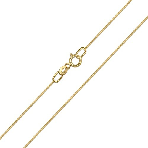 Amberta Allure Damen Halskette aus 9K Gold: 0.8 mm Panzerkette - 45 cm