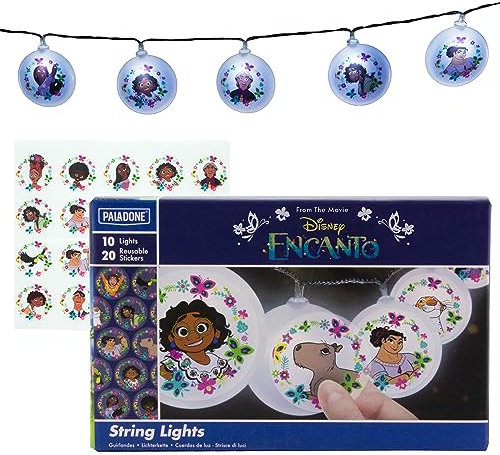 Paladone Encanto String Lights with Stickers | Disney's Kids Movies Encanto Bedroom Decor