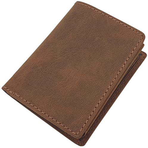myledershop Kleine Büffel-Vollleder Geldbörse (Ohne Motiv/Braun) | Geldbeutel, Portemonnaie, Geldtasche