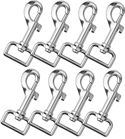 8 Stück Wirbelkarabiner Schnappkarabiner, Bolzenkarabiner Hundeleine, Karabinerhaken mit Drehgelenk Edelstahl, Haken mit Drehgelenk für Hundehalsband, für Hundehalsband Eimer Hängematte Pferd Tack