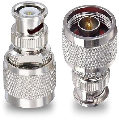 TUOLNK N Stecker auf BNC Stecker, Koaxialadapter N Typ Stecker auf BNC Stecker, RF Koaxialstecker für WLAN Antennenverlängerungskabel, 2 Stück