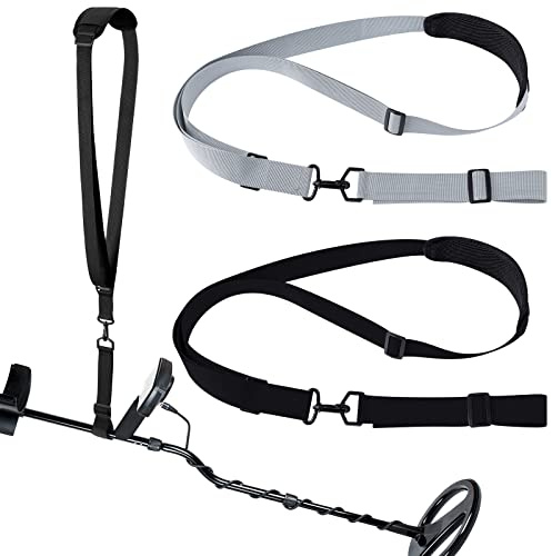 Tondiamo 2 Pcs Metal Detector Shoulder Strap Adjustable for Metal Detector Detecting Gold, Coin, Black, Gray