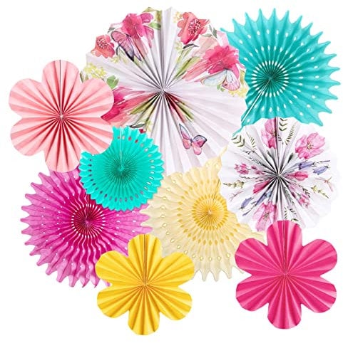 EASY JOY Decoración de flores de papel floral de primavera, decoración de papel para fiesta de té, decoración de papel para colgar en primavera, verano, jardín, boda, baby shower, suministros de