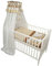 Bello24 - 11 Teiliges Babybett Kinderbett und Bettwäsche komplett Set Happy höhenverstellbar für Neugeborene Babys und Kleinkinder aus Massivholz (Beige - Knuddelbären)