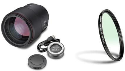 Samyang AF 135mm F1.8 FE für Sony E – Autofokus Vollformat & APS-C Teleobjektiv, lichtstarke Festbrennweite, für Sony A9 A7 A1 Alpha 6000 Serie & Walimex Pro UV-Filter Slim MC 82mm (inkl. Schutzhülle)