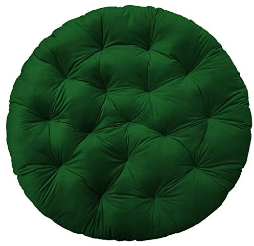 SuperKissen24. Kissen für Hängesessel Hängestuhl - Runde Sitzkissen mit Silikonfaser - Kissen für Hängeschaukel aus Samtstoff - Hängesitz - Indoor & Outdoor - Dekokissen für Allergiker - Grün